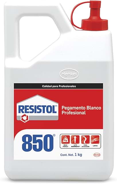 Resistol 850 Escolar, pegamento blanco para el hogar, escuela y oficina, resistol no tóxico, adhesivo para manualidades y tareas, pegamento líquido, bote 1x1kg